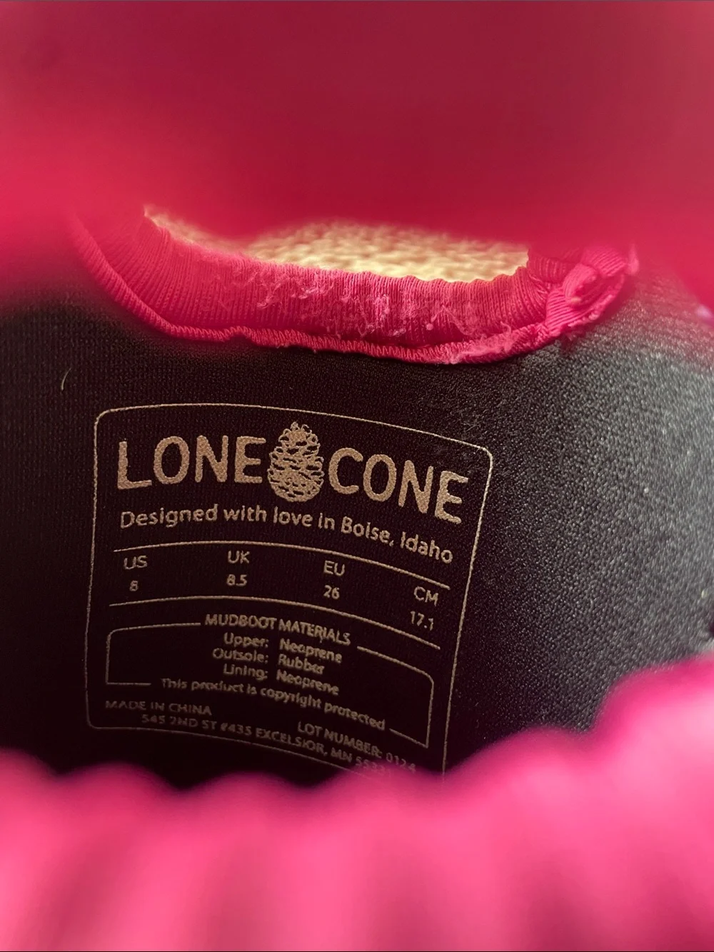 Lone Cone Kids Purple Fairy Rain & Snow Boots Girls 8 Rubber Insulated Outdoor